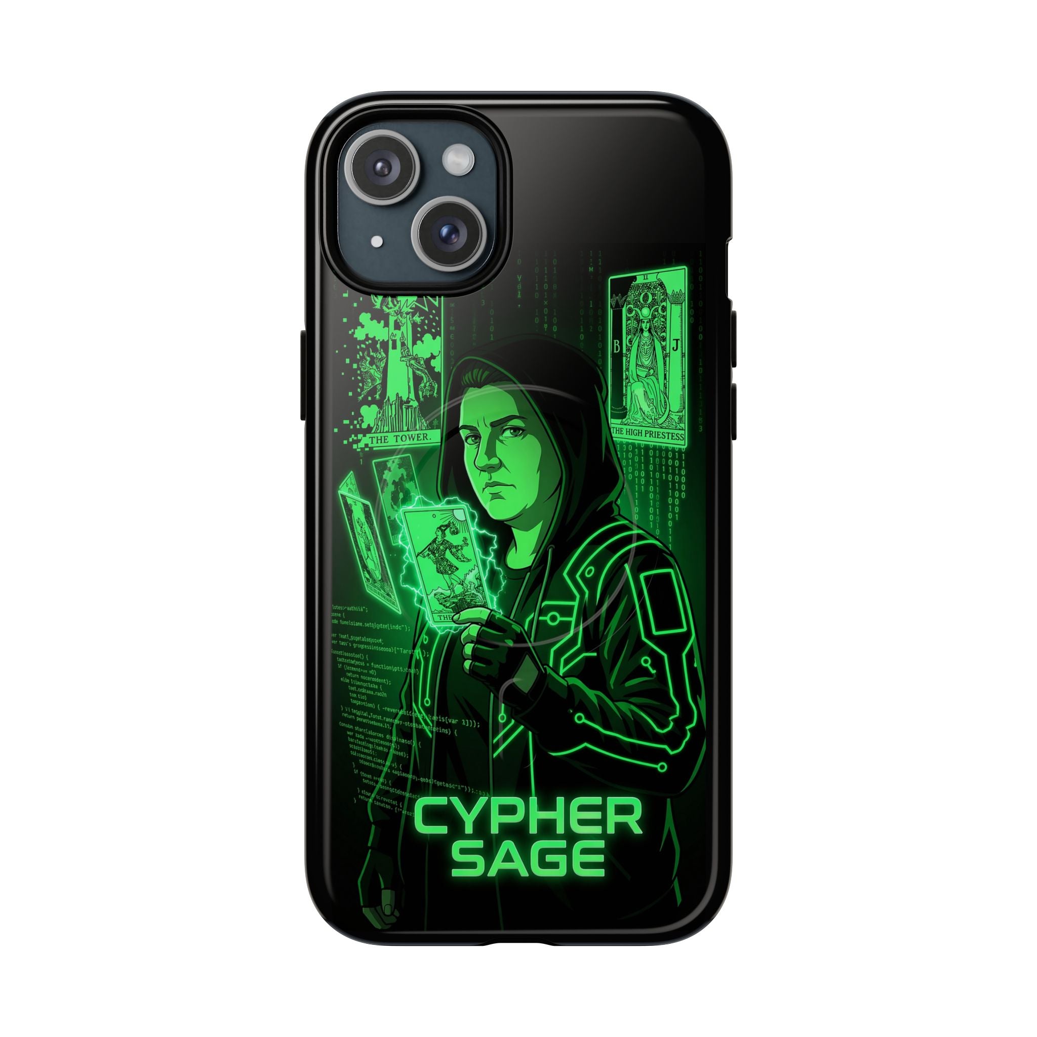 Cyberpunk Phone Case — "CYPHER SAGE" Tough Magnetic iPhone Case