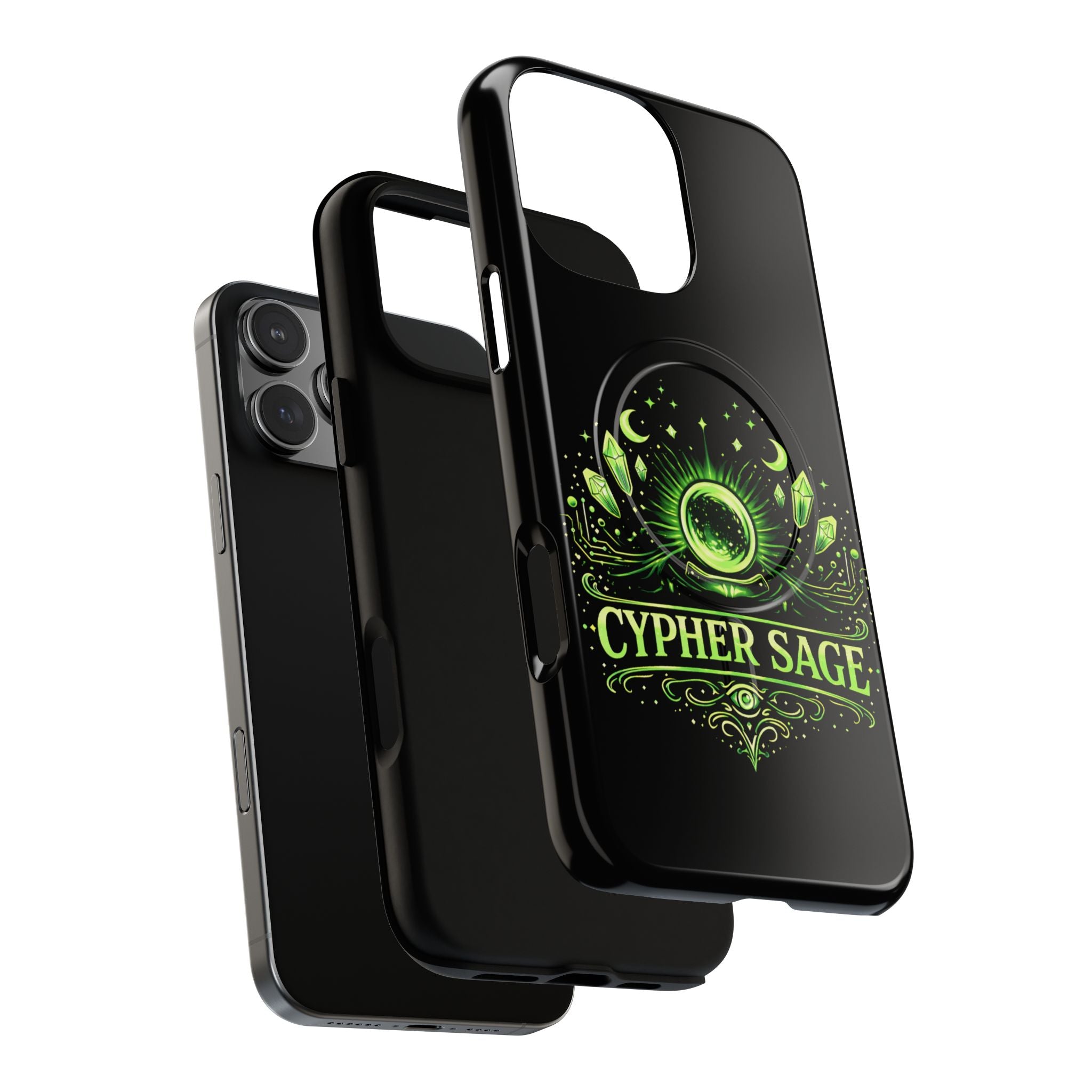 Cyberpunk Phone Case — "CYPHER SAGE" Tough Magnetic iPhone Case