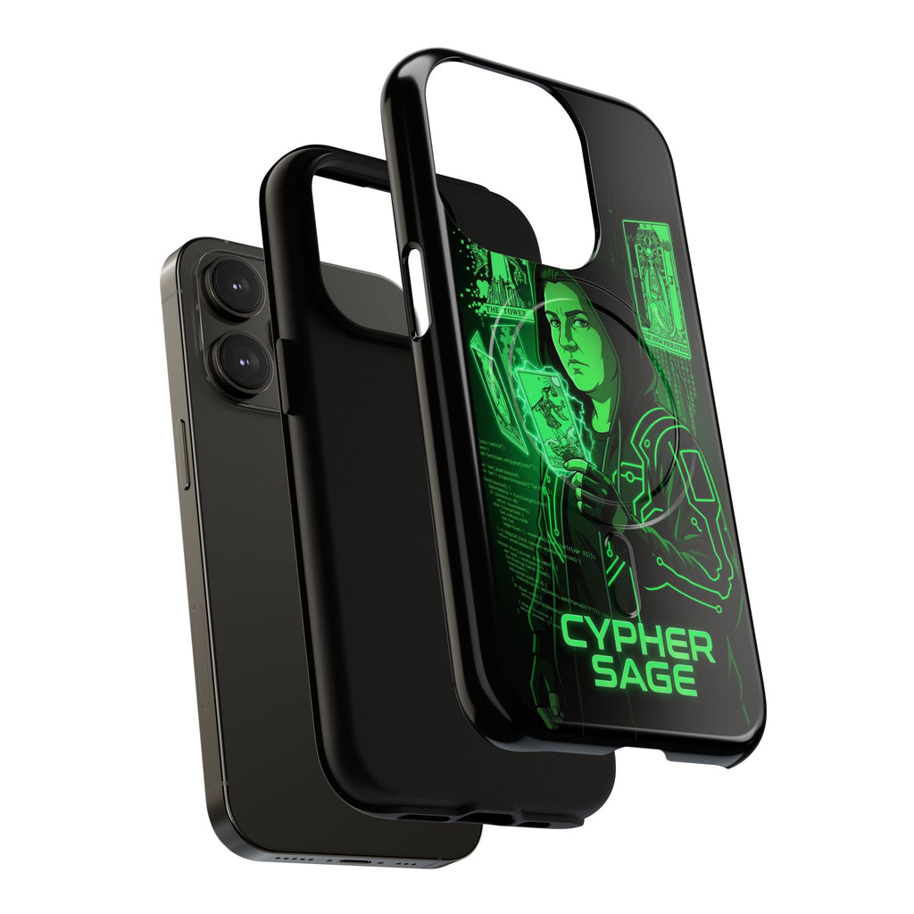 Cyberpunk Phone Case — "CYPHER SAGE" Tough Magnetic iPhone Case