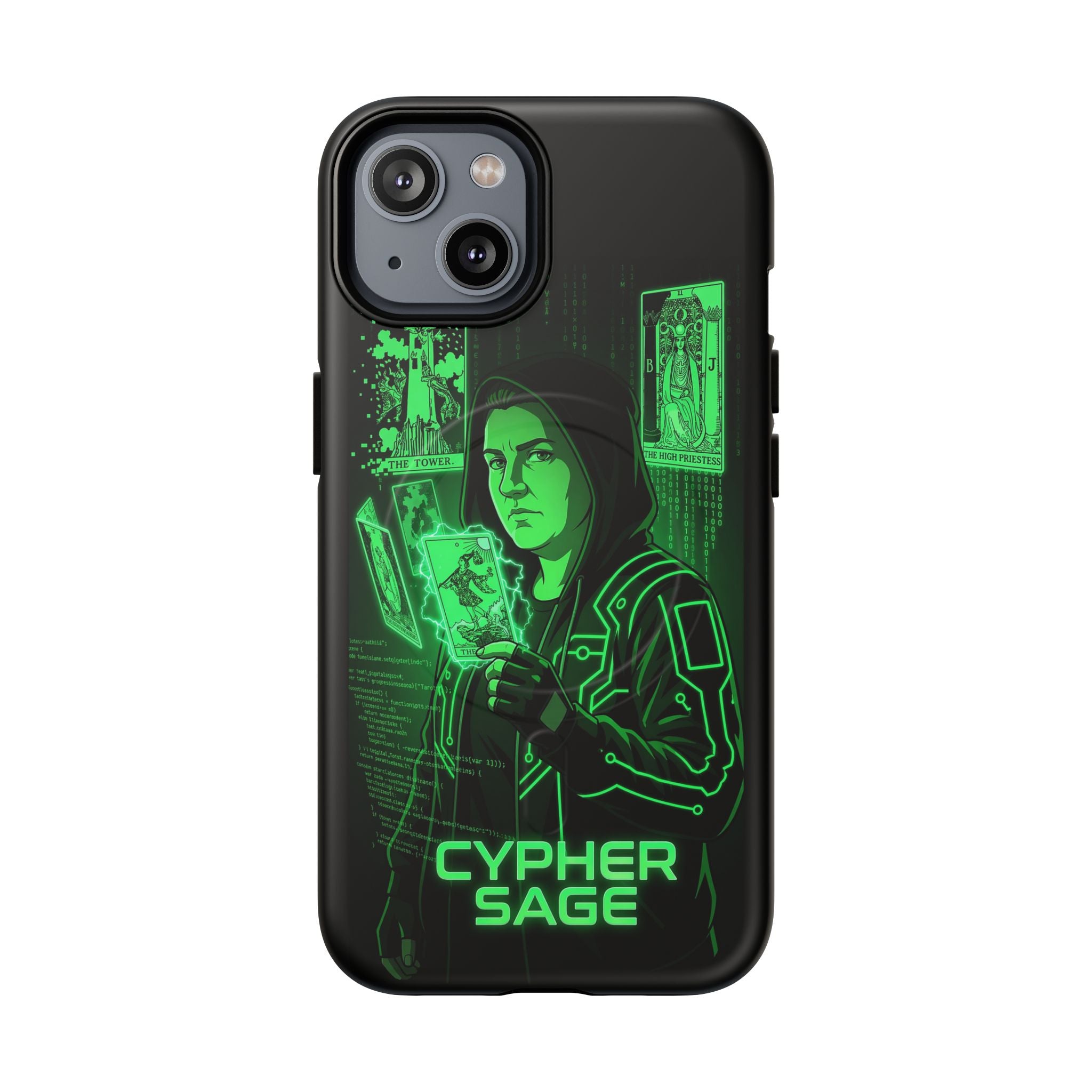Cyberpunk Phone Case — "CYPHER SAGE" Tough Magnetic iPhone Case