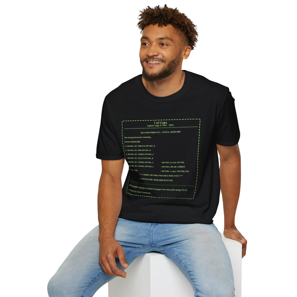 7 of Cups Tarot T-Shirt — DOS Script Design