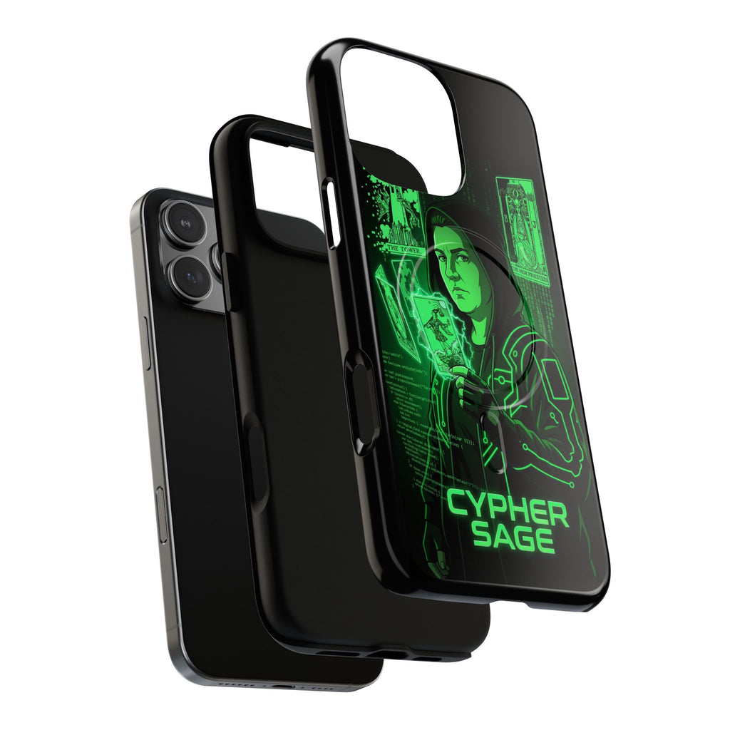 Cyberpunk Phone Case — "CYPHER SAGE" Tough Magnetic iPhone Case