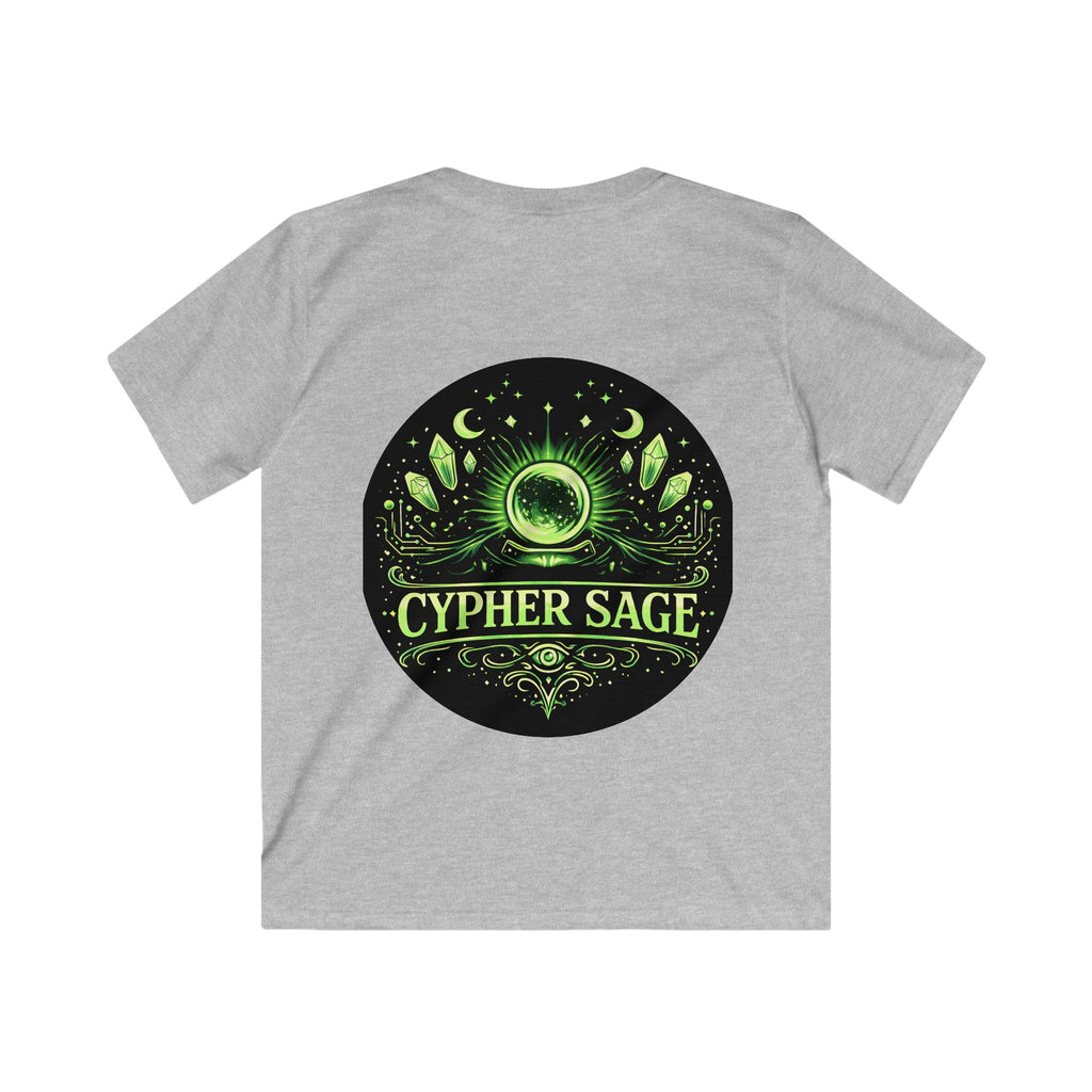 Kids Cypher Sage Graphic Tee — Youth Sage Green Streetwear T‑Shirt