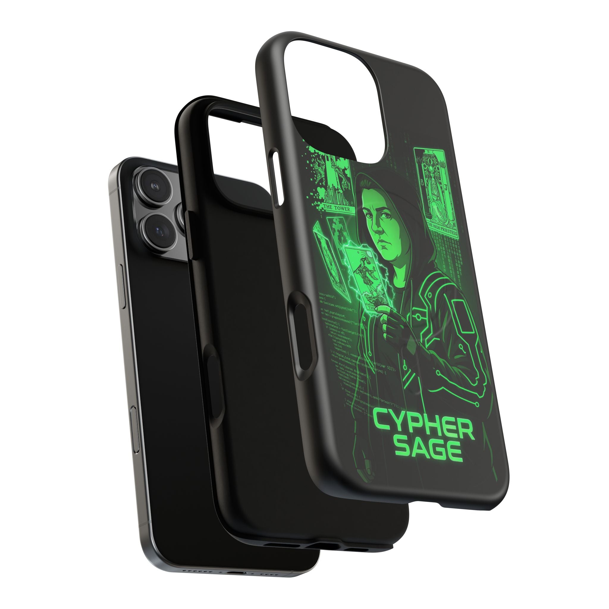 Cyberpunk Phone Case — "CYPHER SAGE" Tough Magnetic iPhone Case