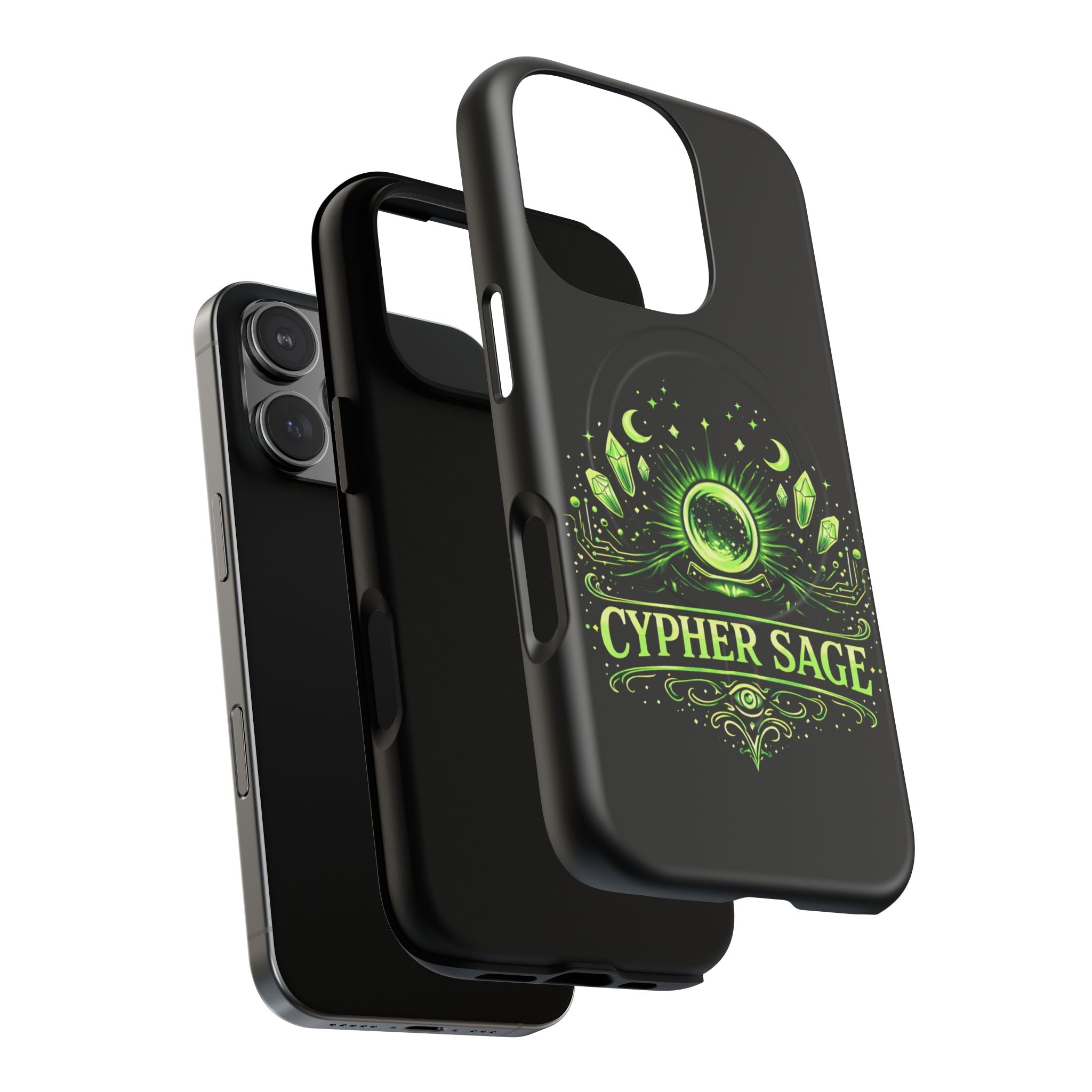 Cyberpunk Phone Case — "CYPHER SAGE" Tough Magnetic iPhone Case
