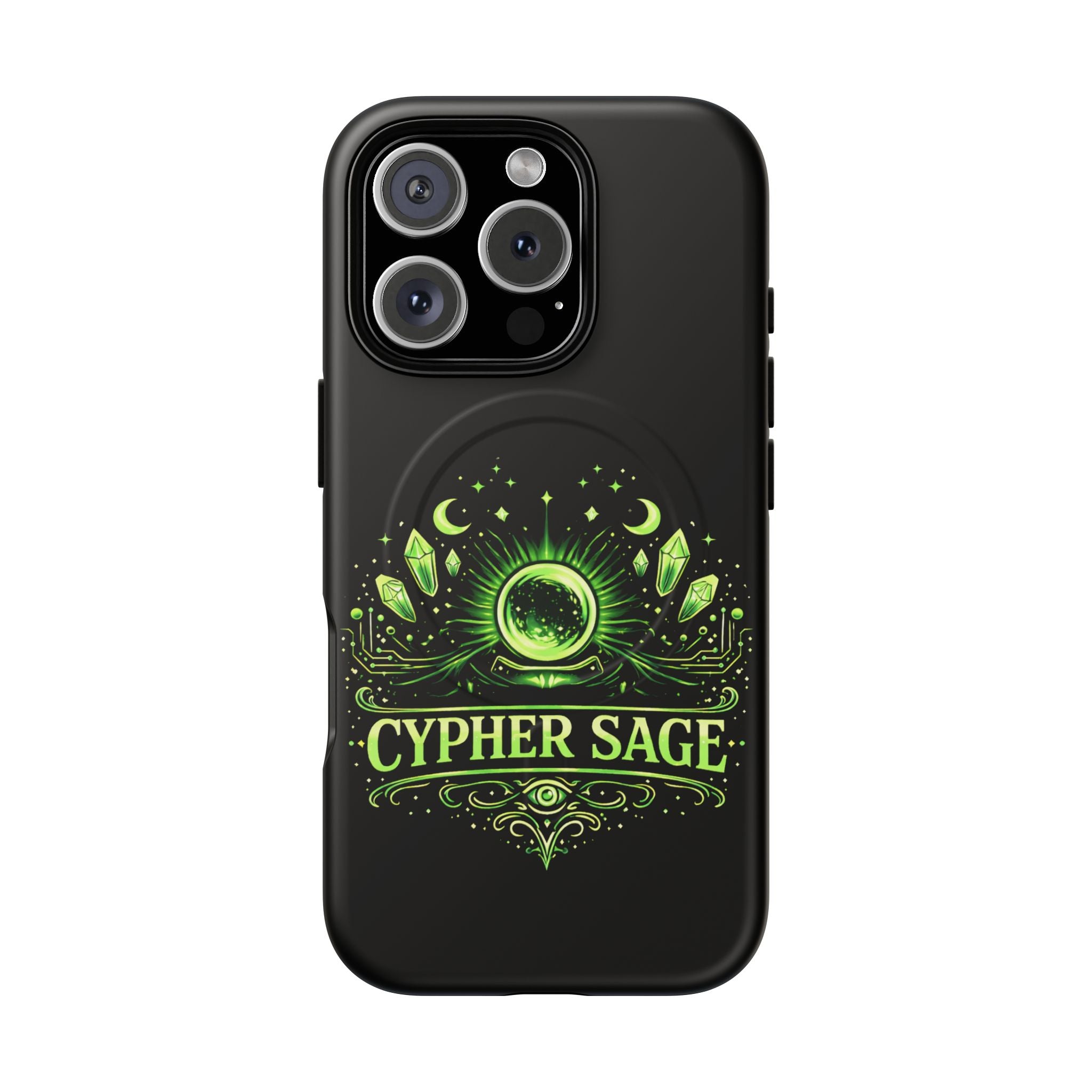 Cyberpunk Phone Case — "CYPHER SAGE" Tough Magnetic iPhone Case