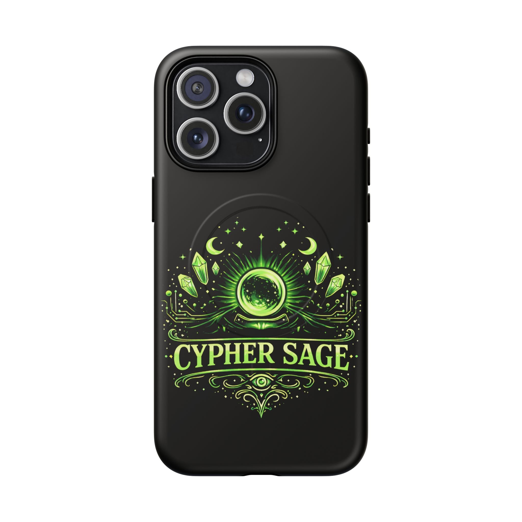 Cyberpunk Phone Case — "CYPHER SAGE" Tough Magnetic iPhone Case