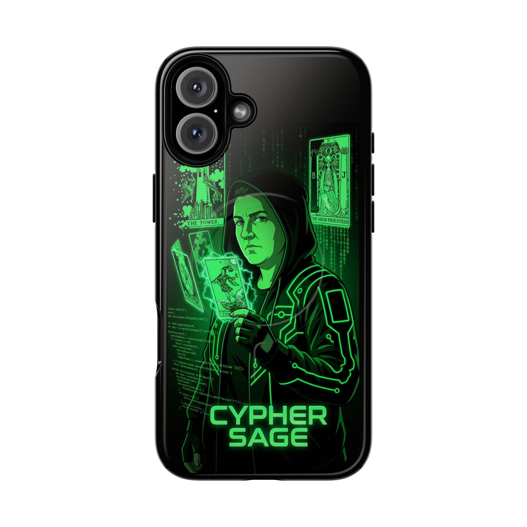 Cyberpunk Phone Case — "CYPHER SAGE" Tough Magnetic iPhone Case