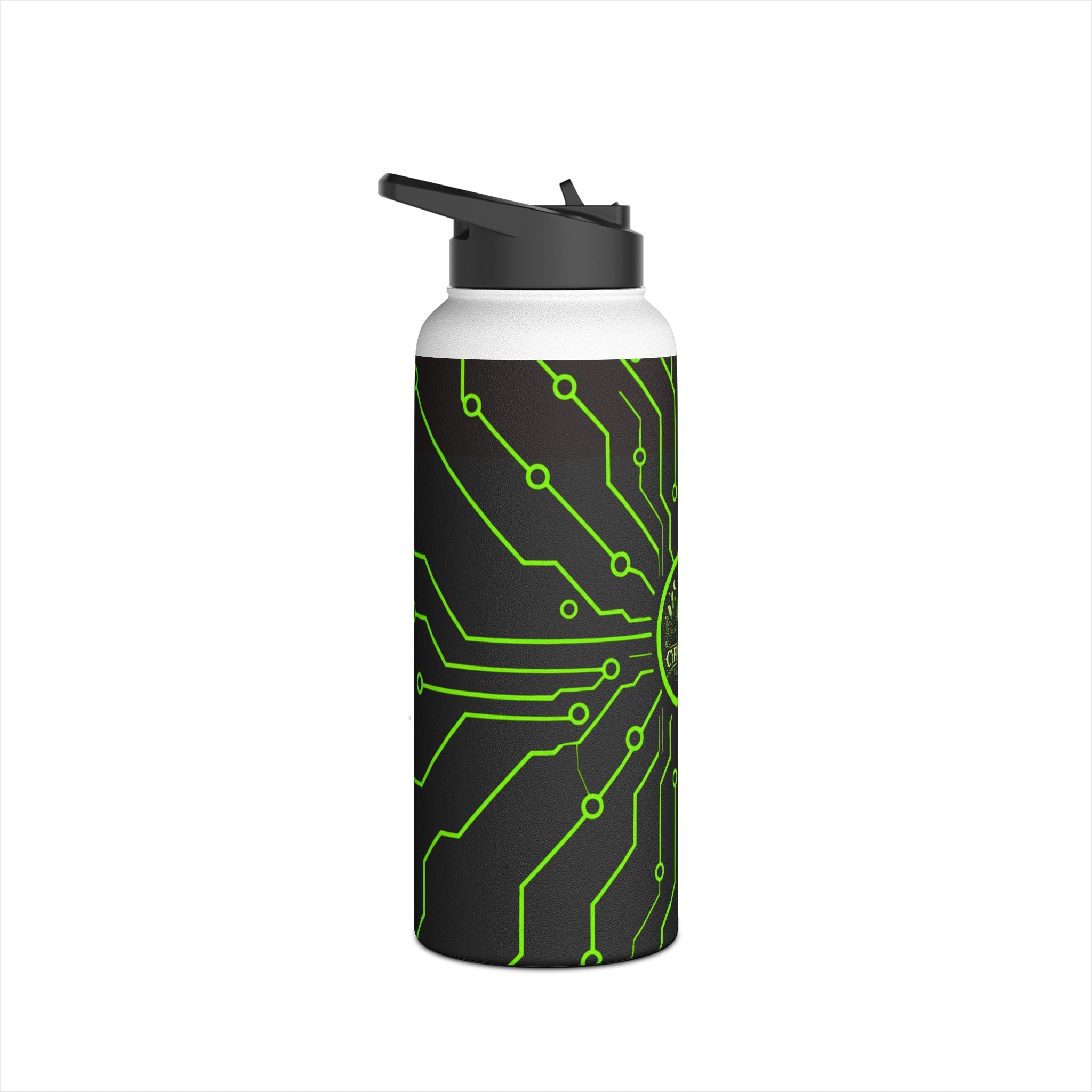 Cypher Sage - Circuitboard — Stainless Steel Water Bottle //for: Emotional Support