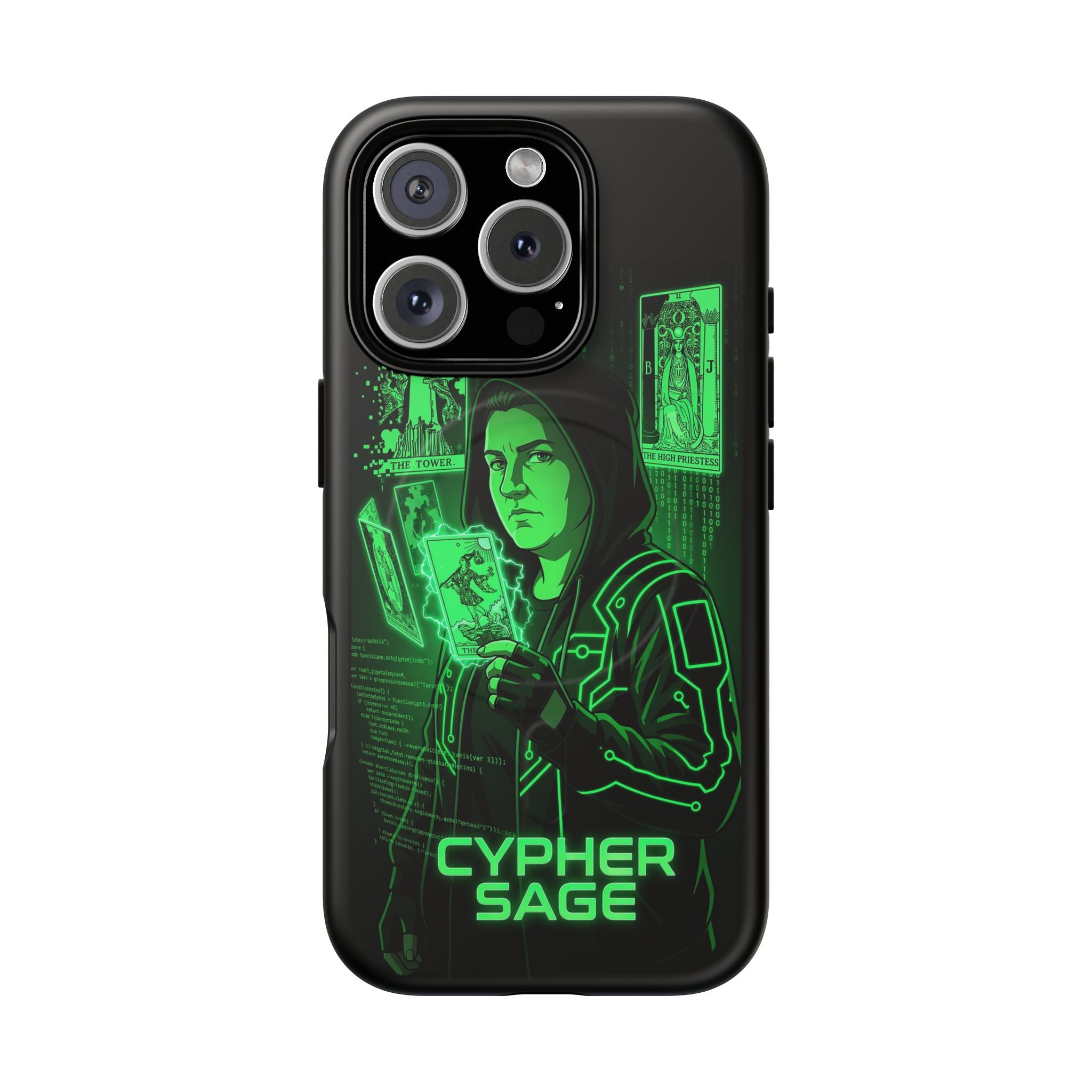 Cyberpunk Phone Case — "CYPHER SAGE" Tough Magnetic iPhone Case
