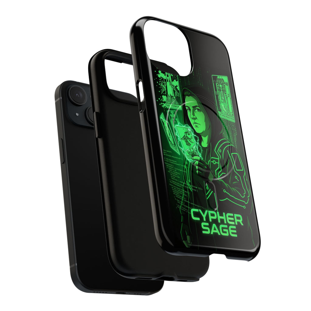 Cyberpunk Phone Case — "CYPHER SAGE" Tough Magnetic iPhone Case