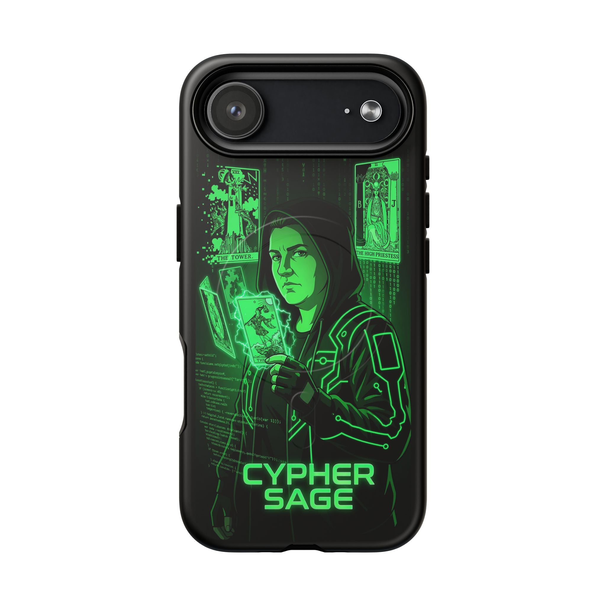 Cyberpunk Phone Case — "CYPHER SAGE" Tough Magnetic iPhone Case