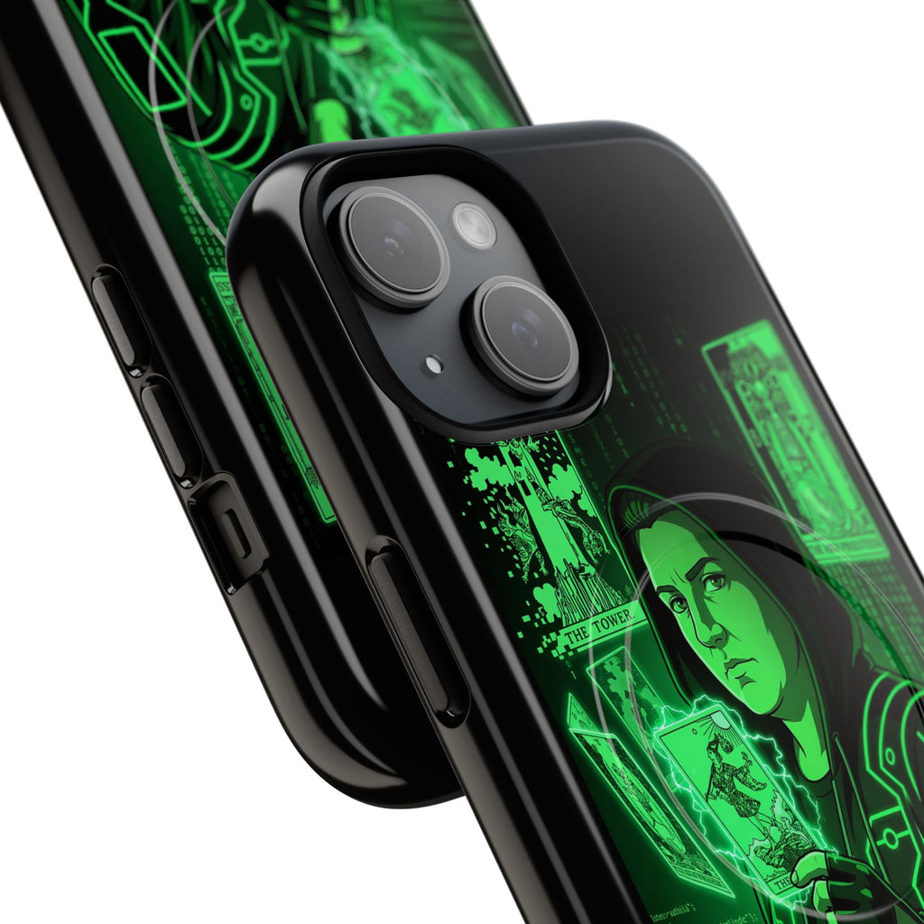 Cyberpunk Phone Case — "CYPHER SAGE" Tough Magnetic iPhone Case