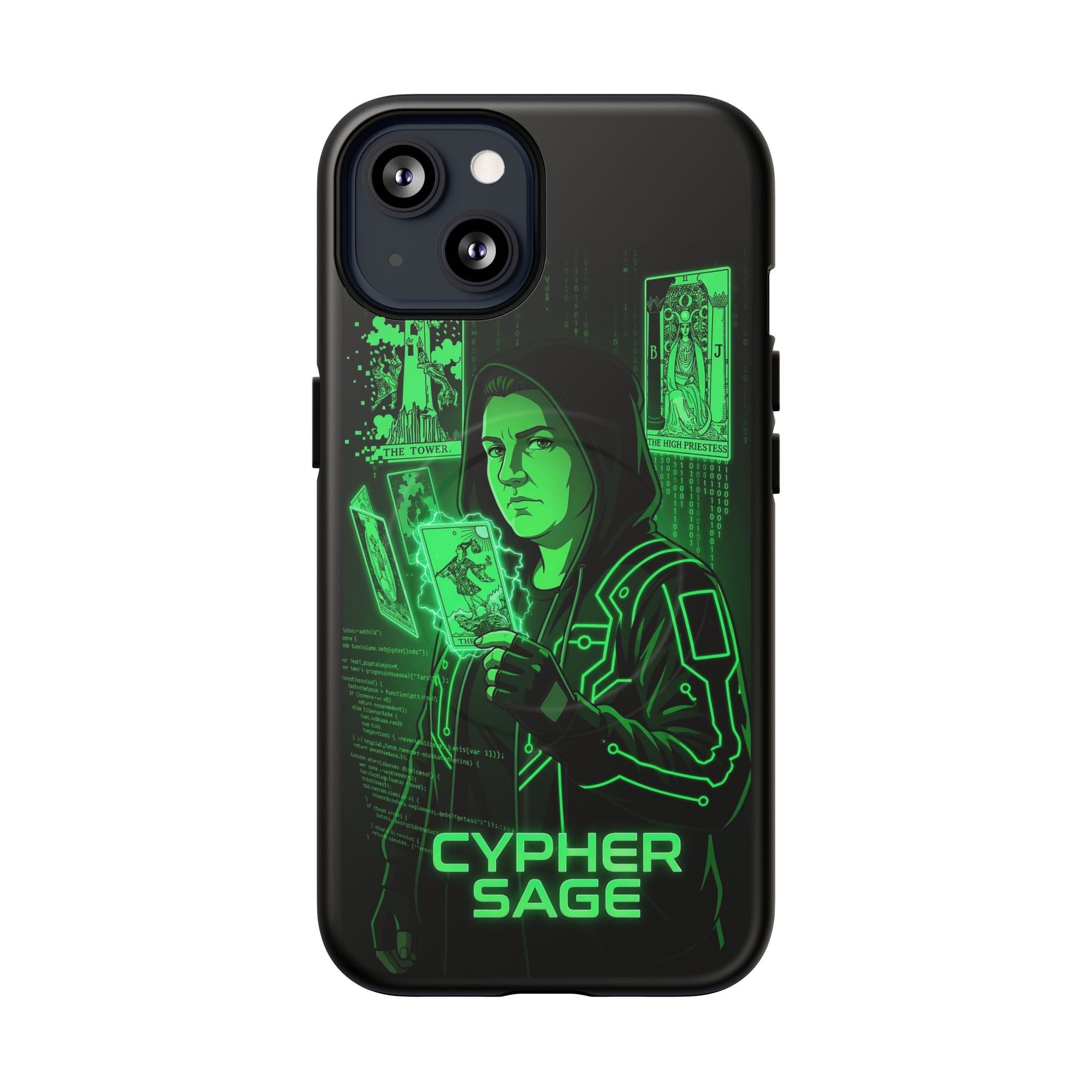 Cyberpunk Phone Case — "CYPHER SAGE" Tough Magnetic iPhone Case