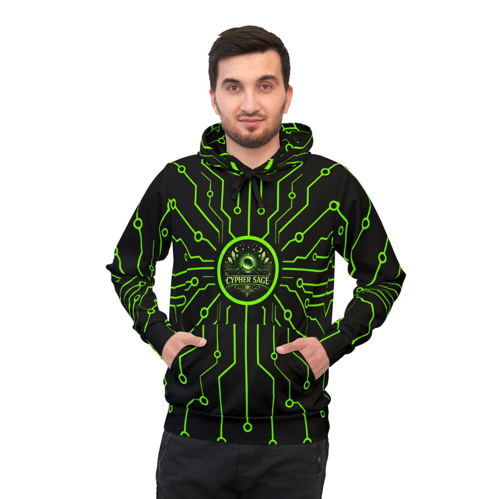Cypher Sage - Circuitboard — All-Over Print Athletic Hoodie