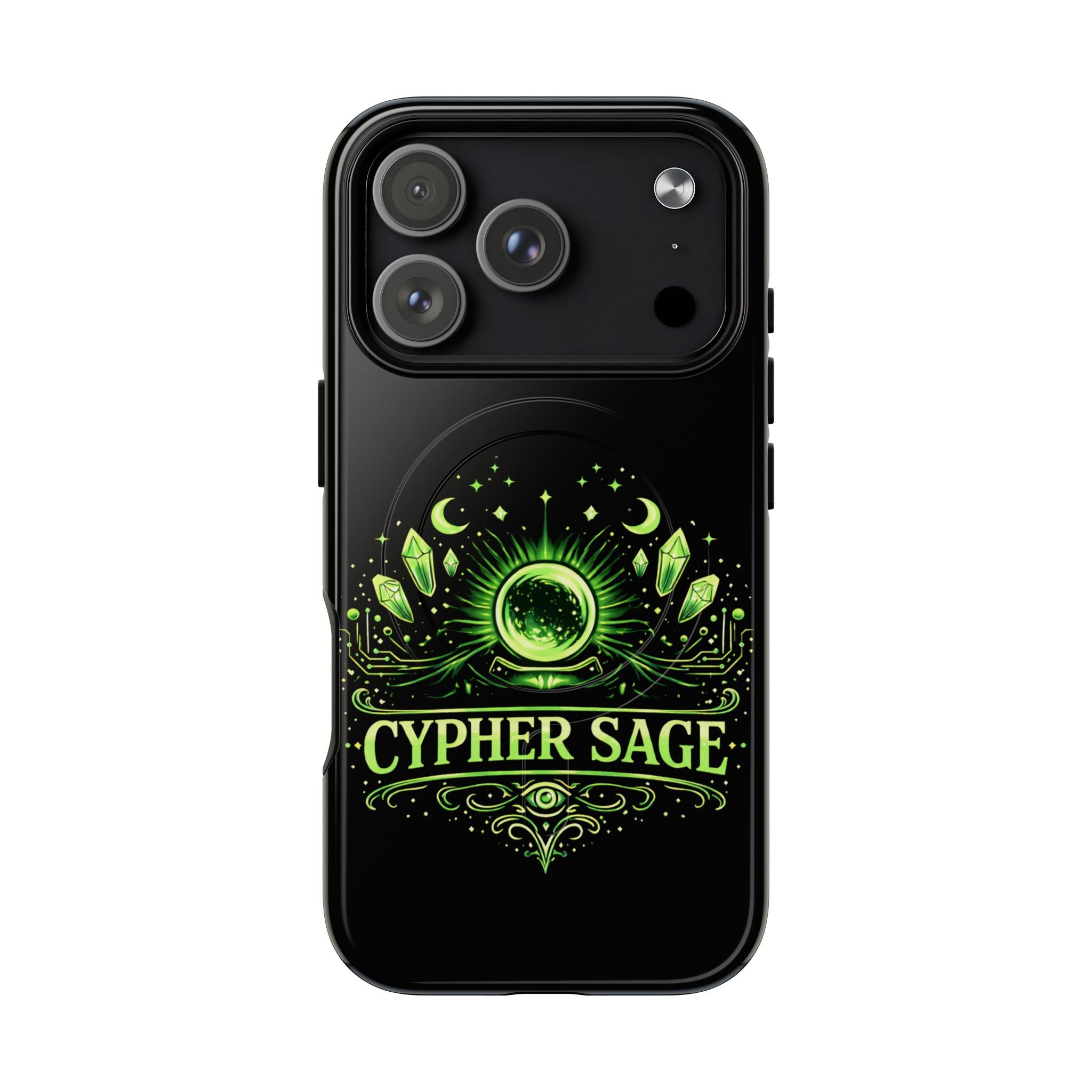 Cyberpunk Phone Case — "CYPHER SAGE" Tough Magnetic iPhone Case