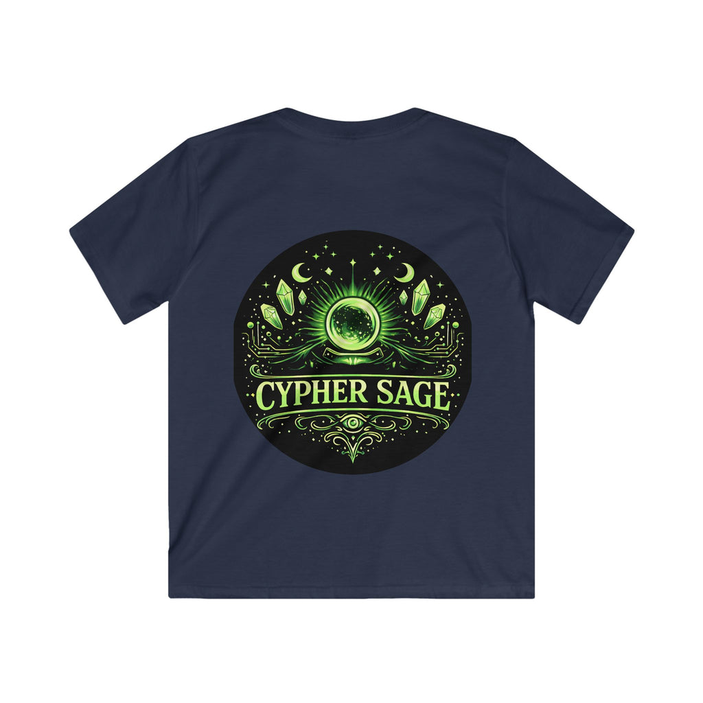 Kids Cypher Sage Graphic Tee — Youth Sage Green Streetwear T‑Shirt