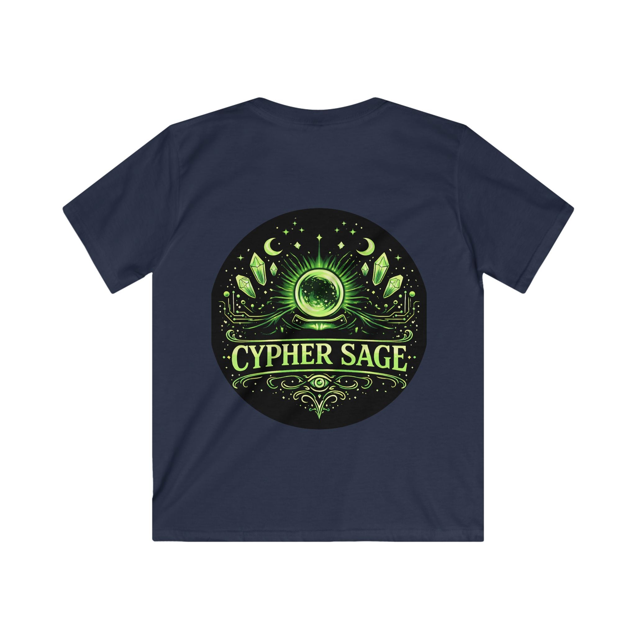 Kids Cypher Sage Graphic Tee — Youth Sage Green Streetwear T‑Shirt