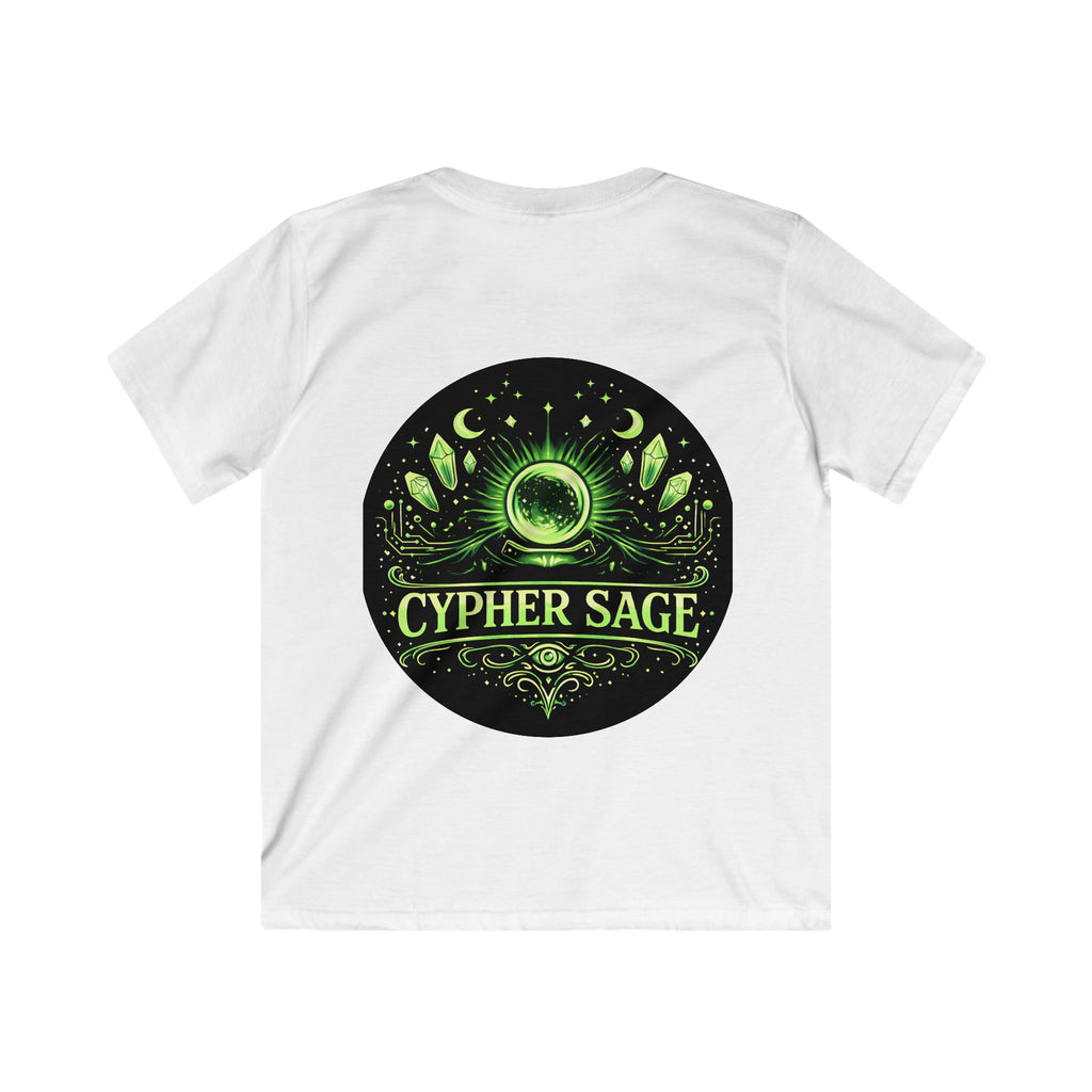 Kids Cypher Sage Graphic Tee — Youth Sage Green Streetwear T‑Shirt
