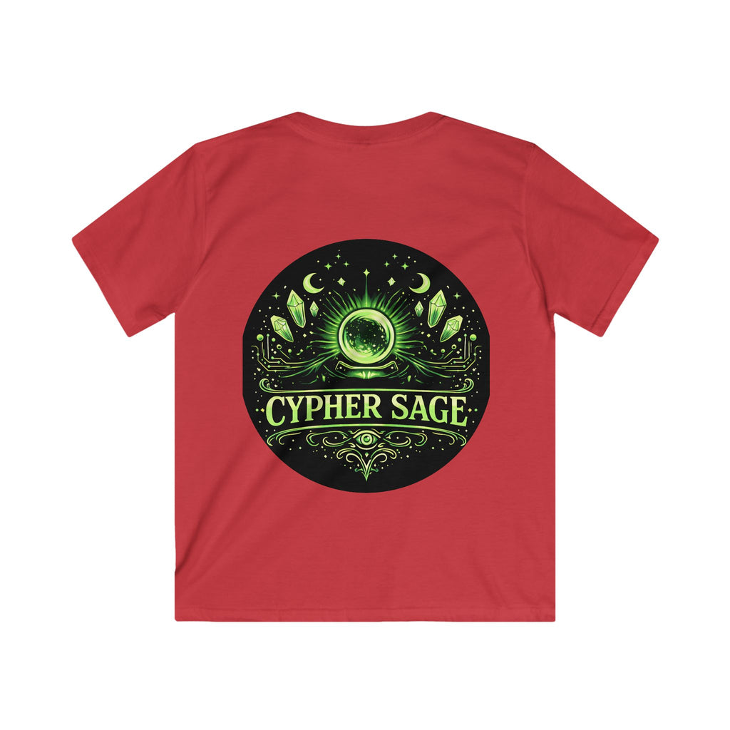 Kids Cypher Sage Graphic Tee — Youth Sage Green Streetwear T‑Shirt