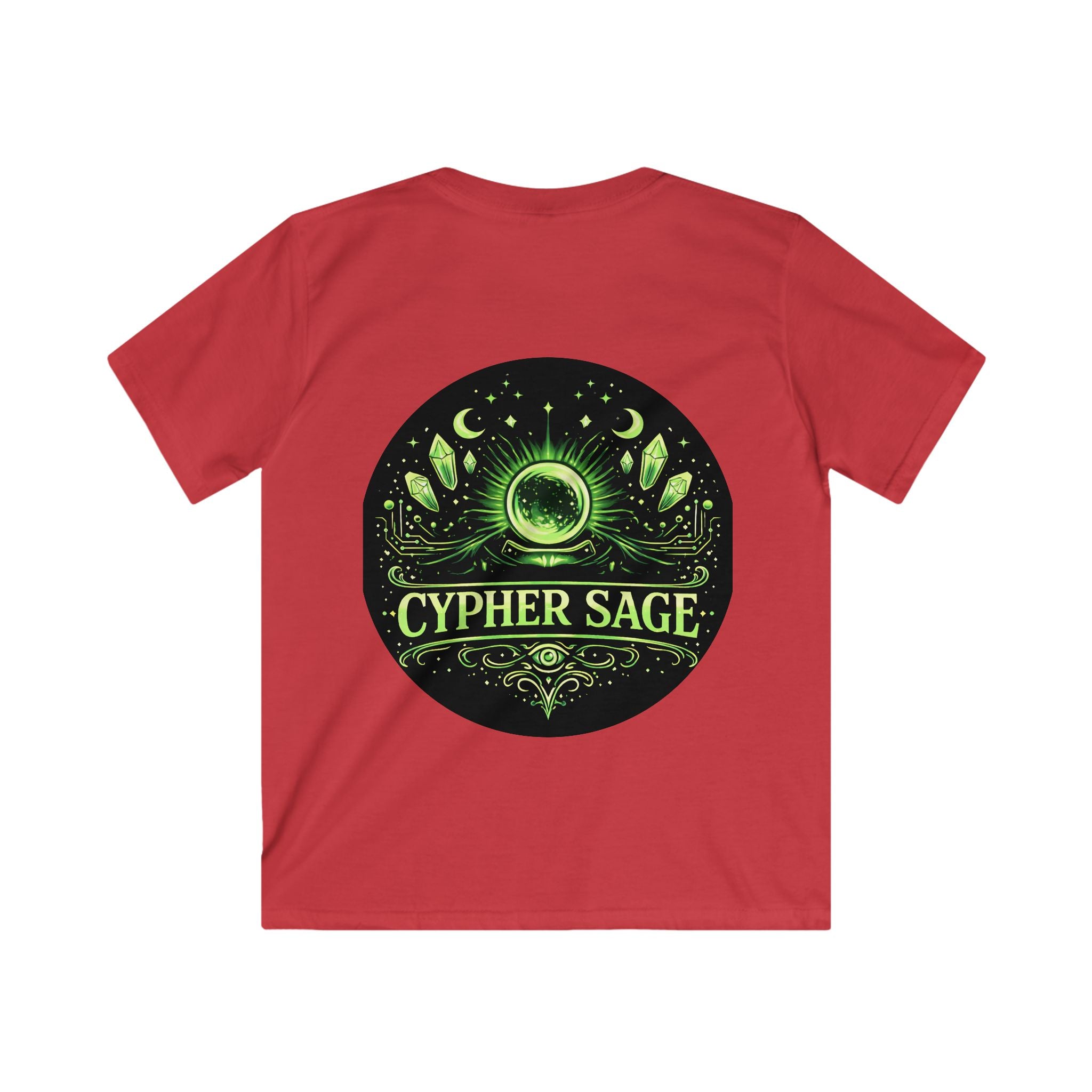 Kids Cypher Sage Graphic Tee — Youth Sage Green Streetwear T‑Shirt
