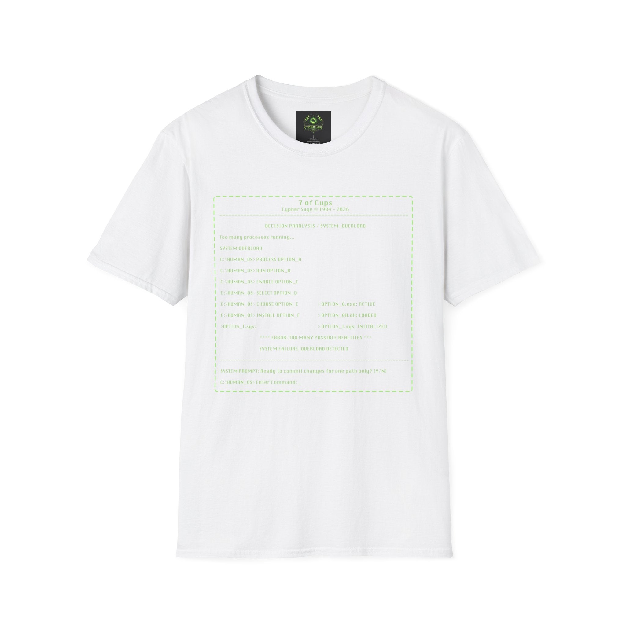 7 of Cups Tarot T-Shirt — DOS Script Design