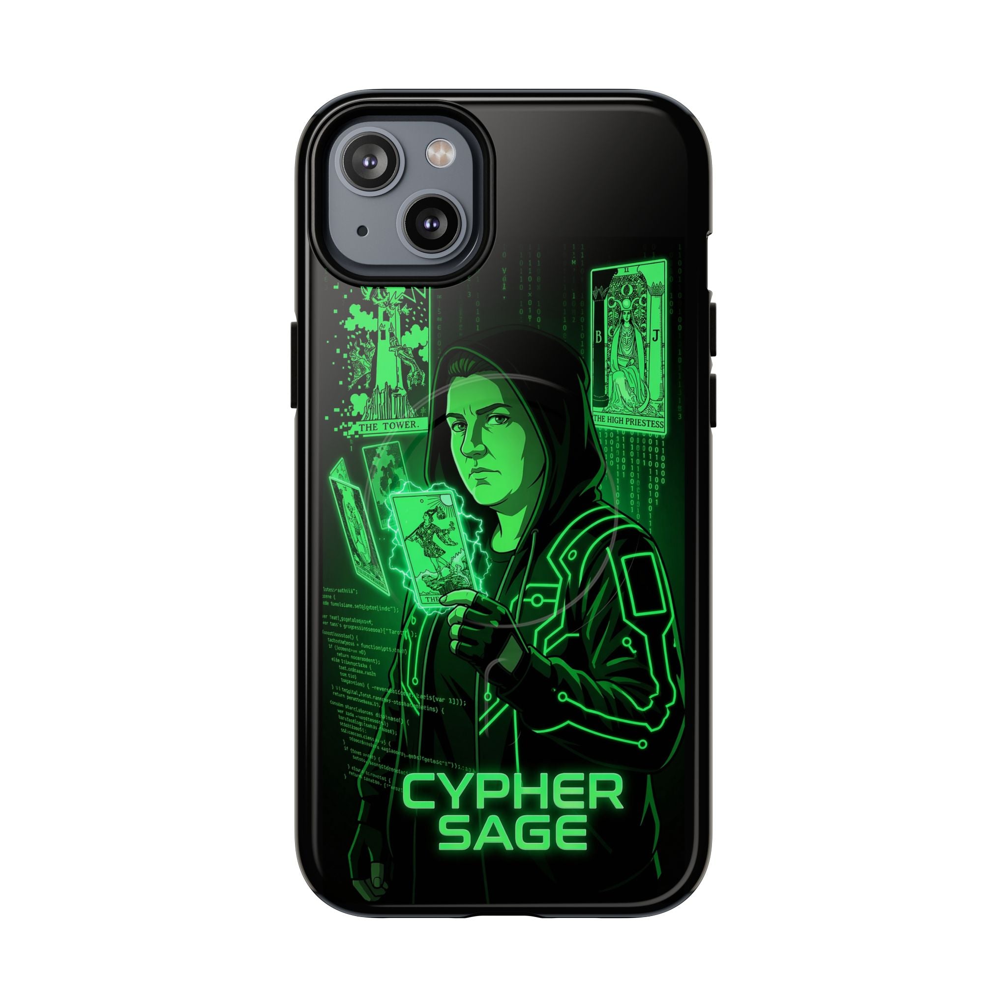 Cyberpunk Phone Case — "CYPHER SAGE" Tough Magnetic iPhone Case