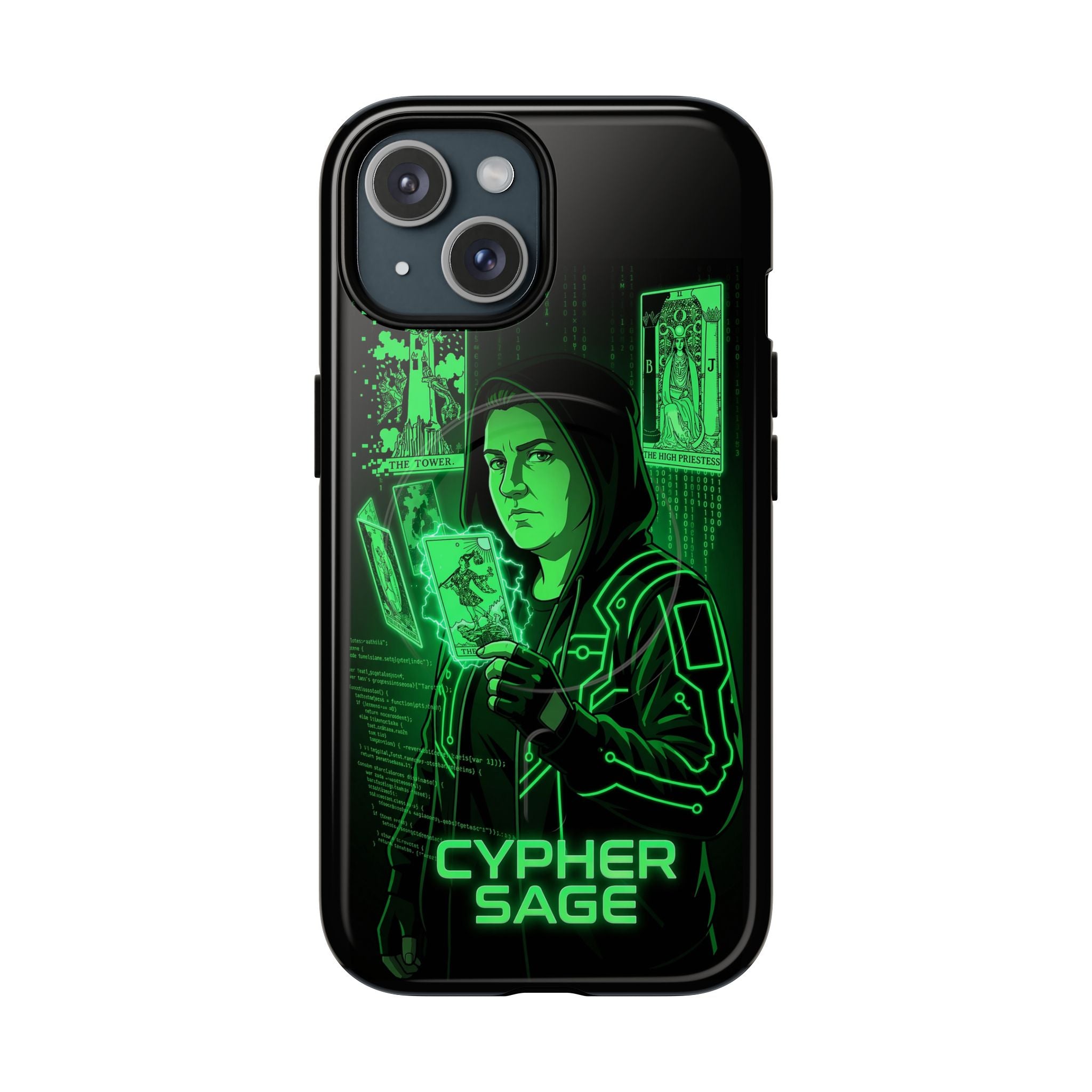 Cyberpunk Phone Case — "CYPHER SAGE" Tough Magnetic iPhone Case