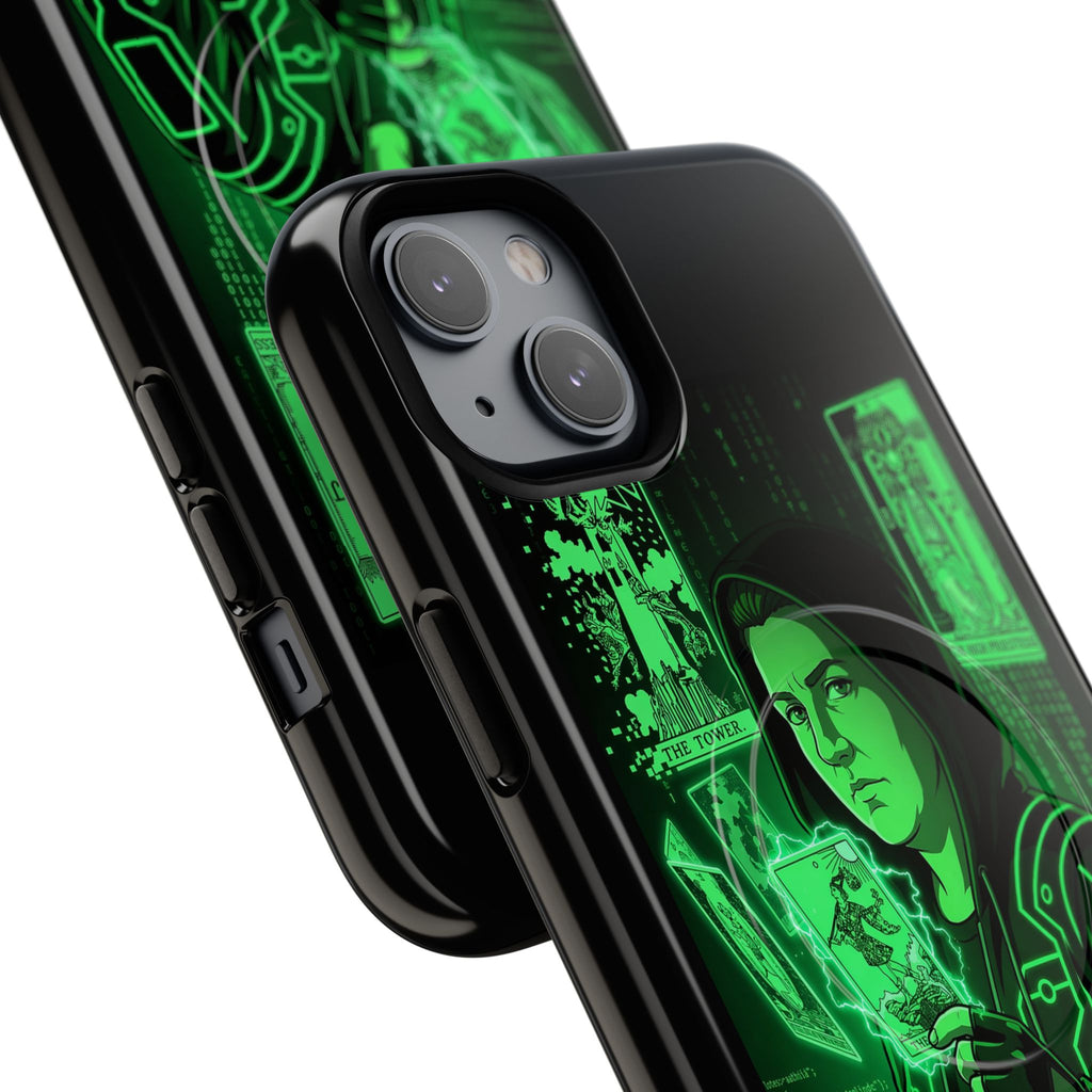 Cyberpunk Phone Case — "CYPHER SAGE" Tough Magnetic iPhone Case