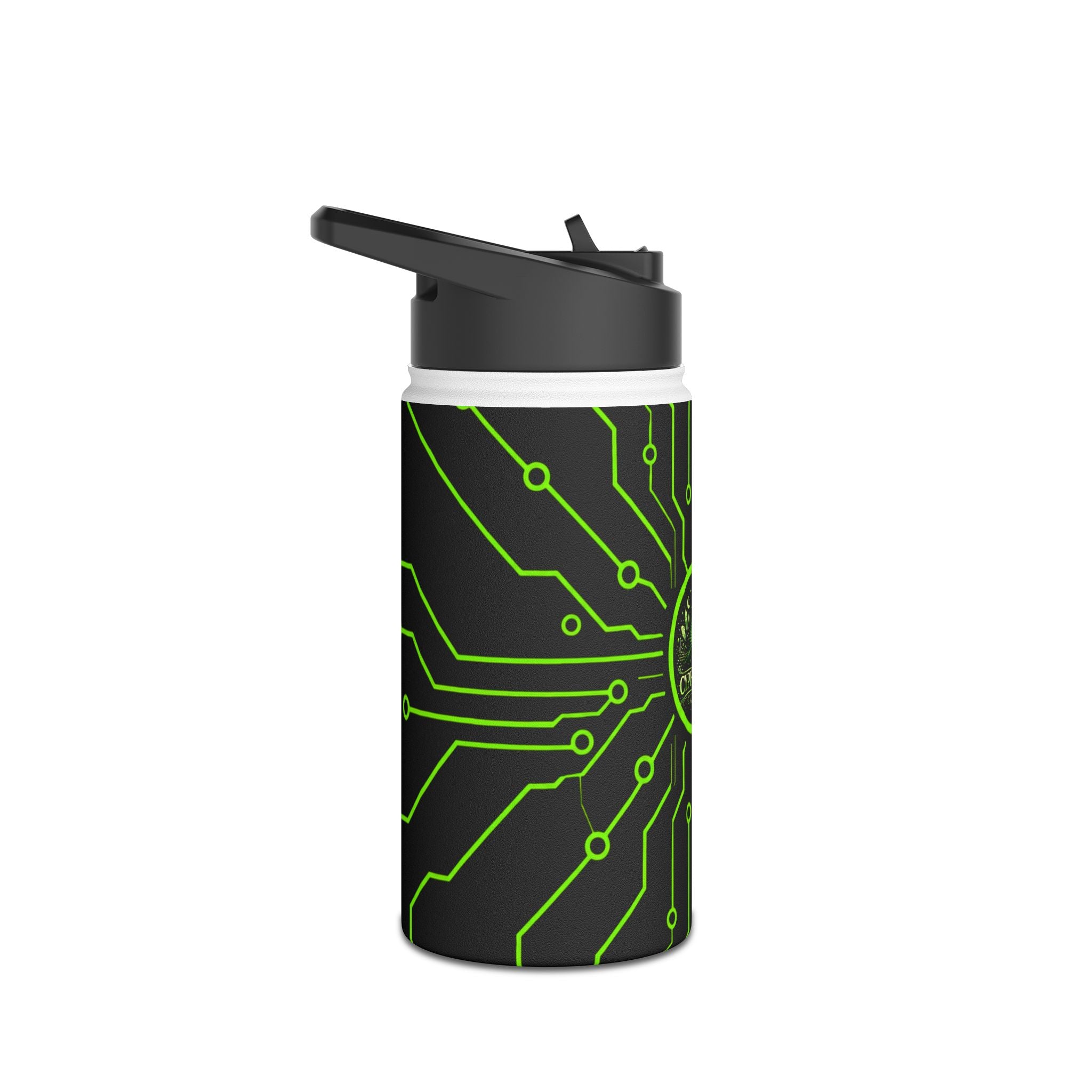 Cypher Sage - Circuitboard — Stainless Steel Water Bottle //for: Emotional Support