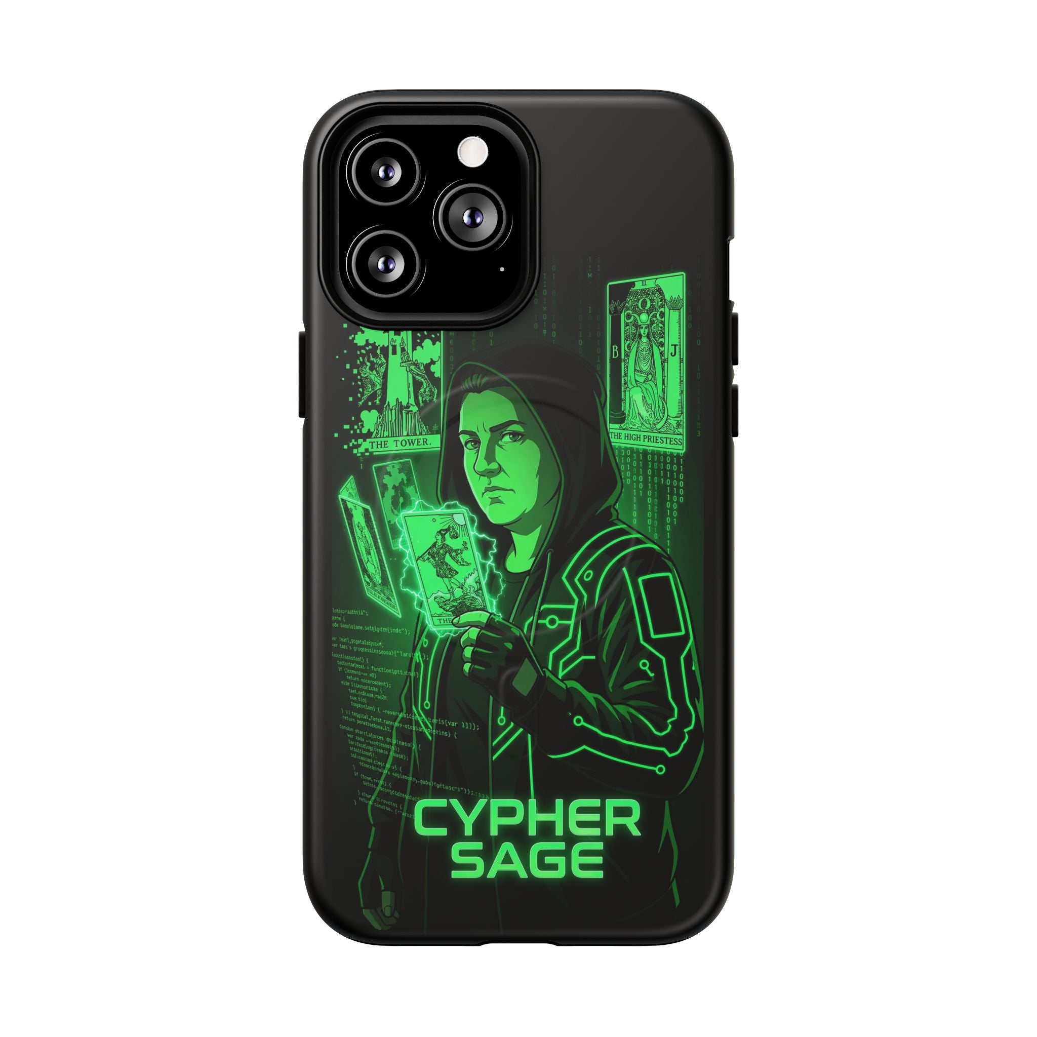 Cyberpunk Phone Case — "CYPHER SAGE" Tough Magnetic iPhone Case