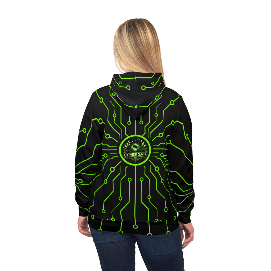 Cypher Sage - Circuitboard — All-Over Print Athletic Hoodie