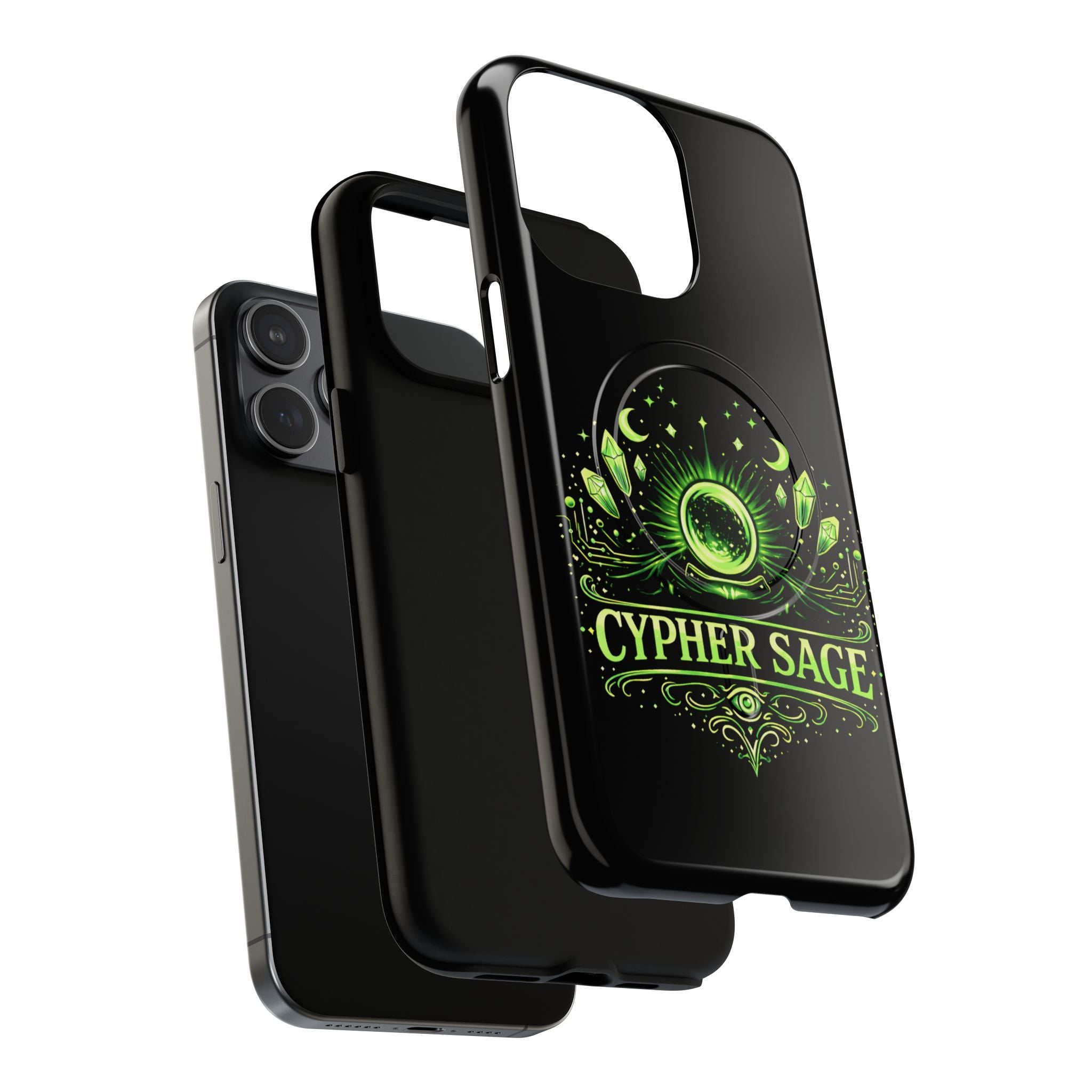 Cyberpunk Phone Case — "CYPHER SAGE" Tough Magnetic iPhone Case