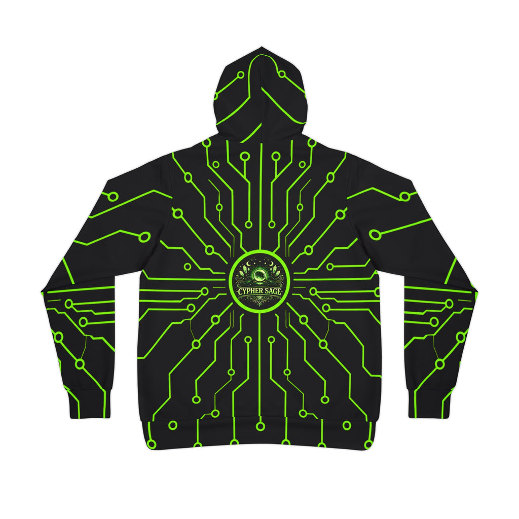 Cypher Sage - Circuitboard — All-Over Print Athletic Hoodie