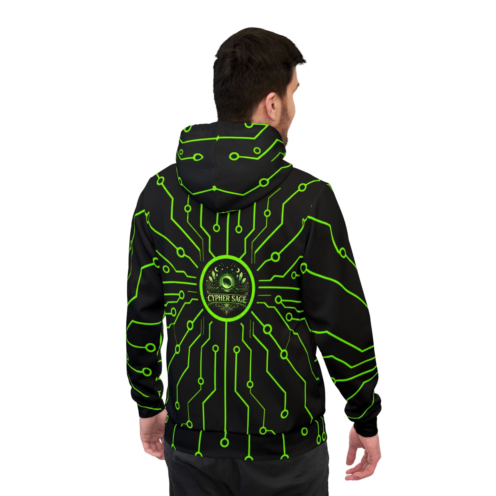 Cypher Sage - Circuitboard — All-Over Print Athletic Hoodie