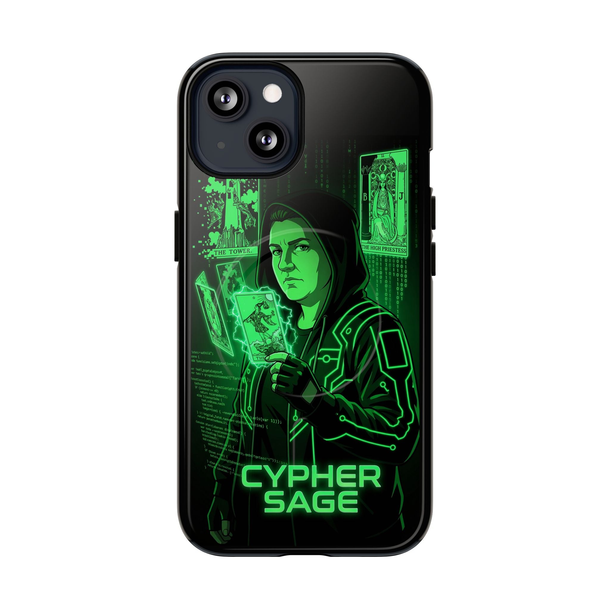 Cyberpunk Phone Case — "CYPHER SAGE" Tough Magnetic iPhone Case