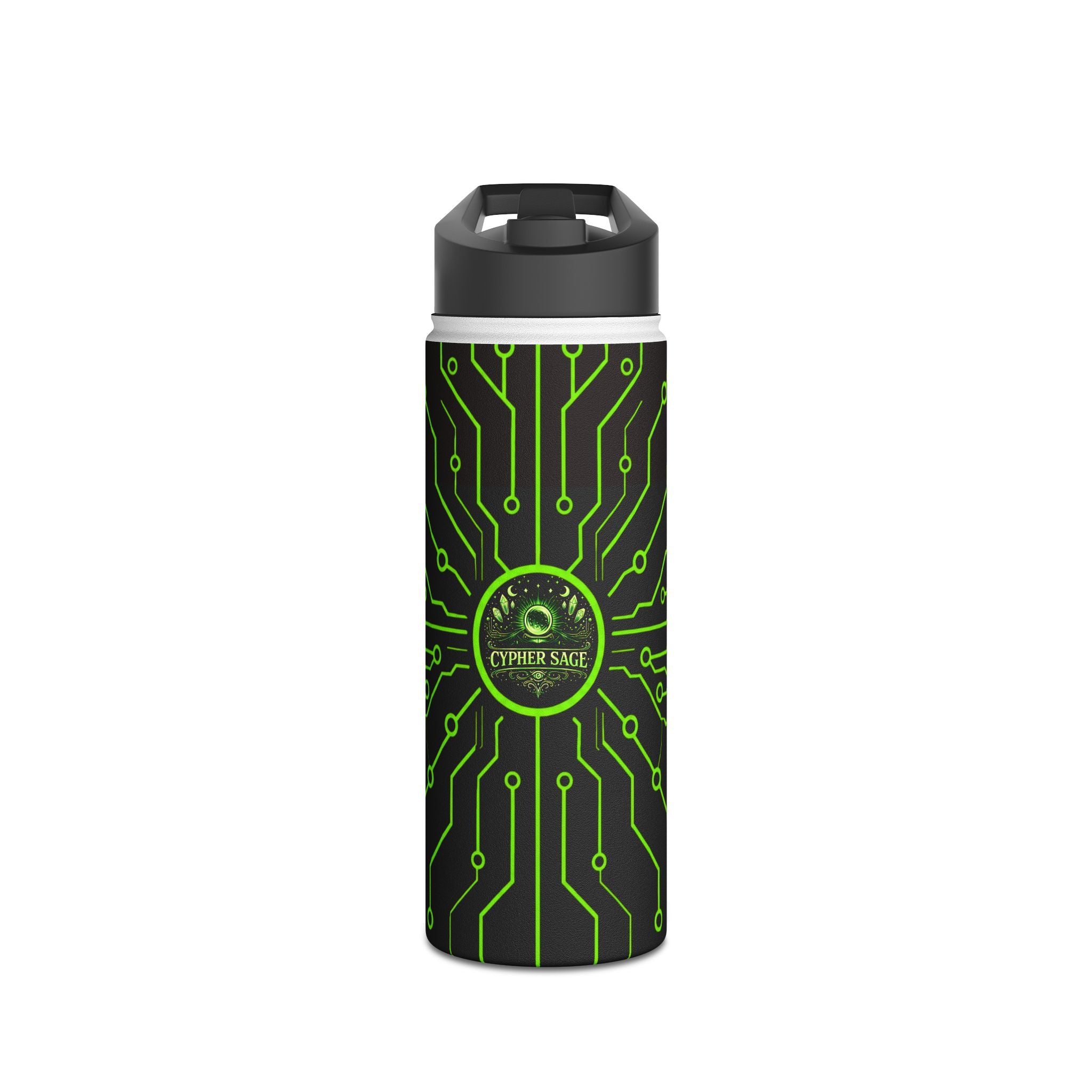 Cypher Sage - Circuitboard — Stainless Steel Water Bottle //for: Emotional Support