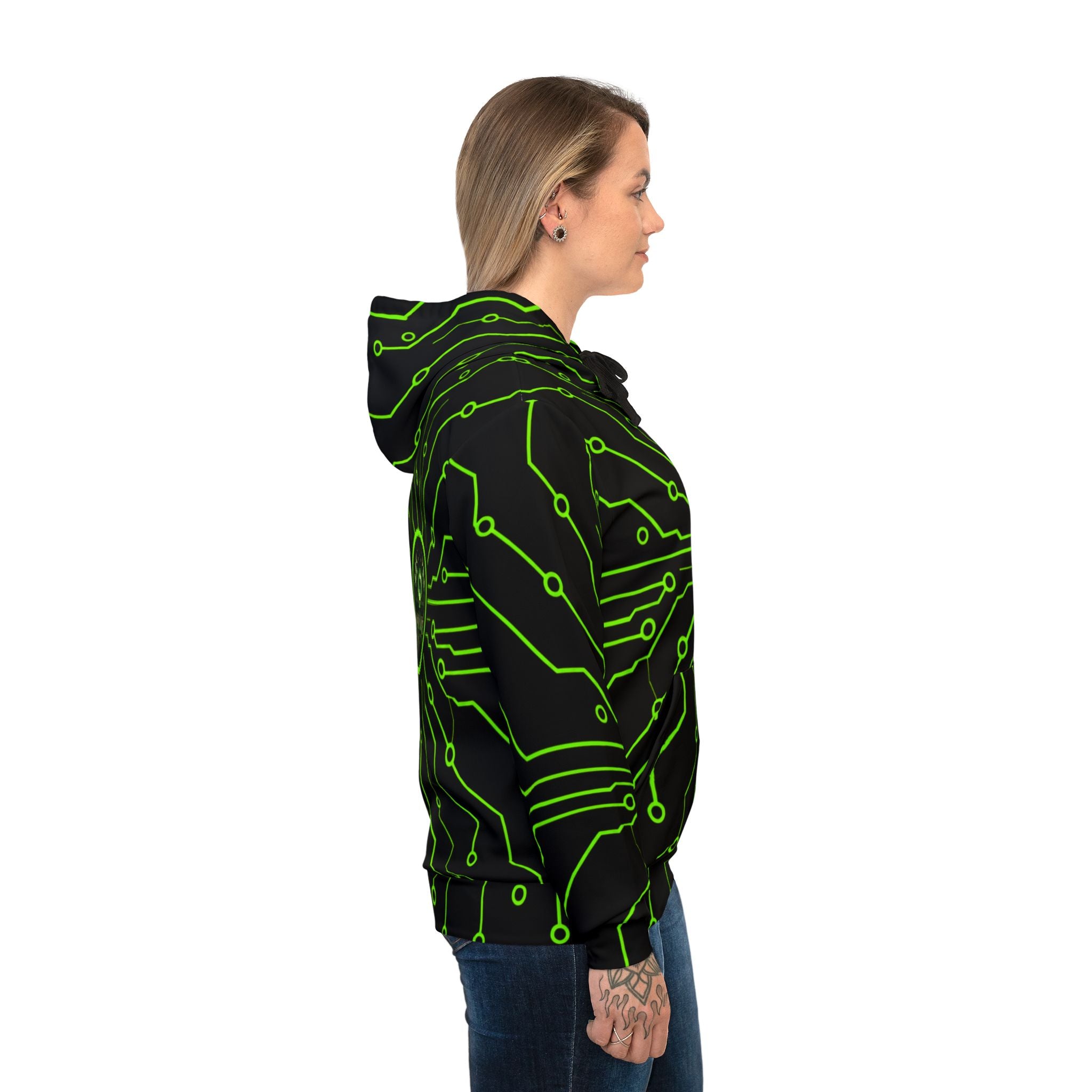 Cypher Sage - Circuitboard — All-Over Print Athletic Hoodie