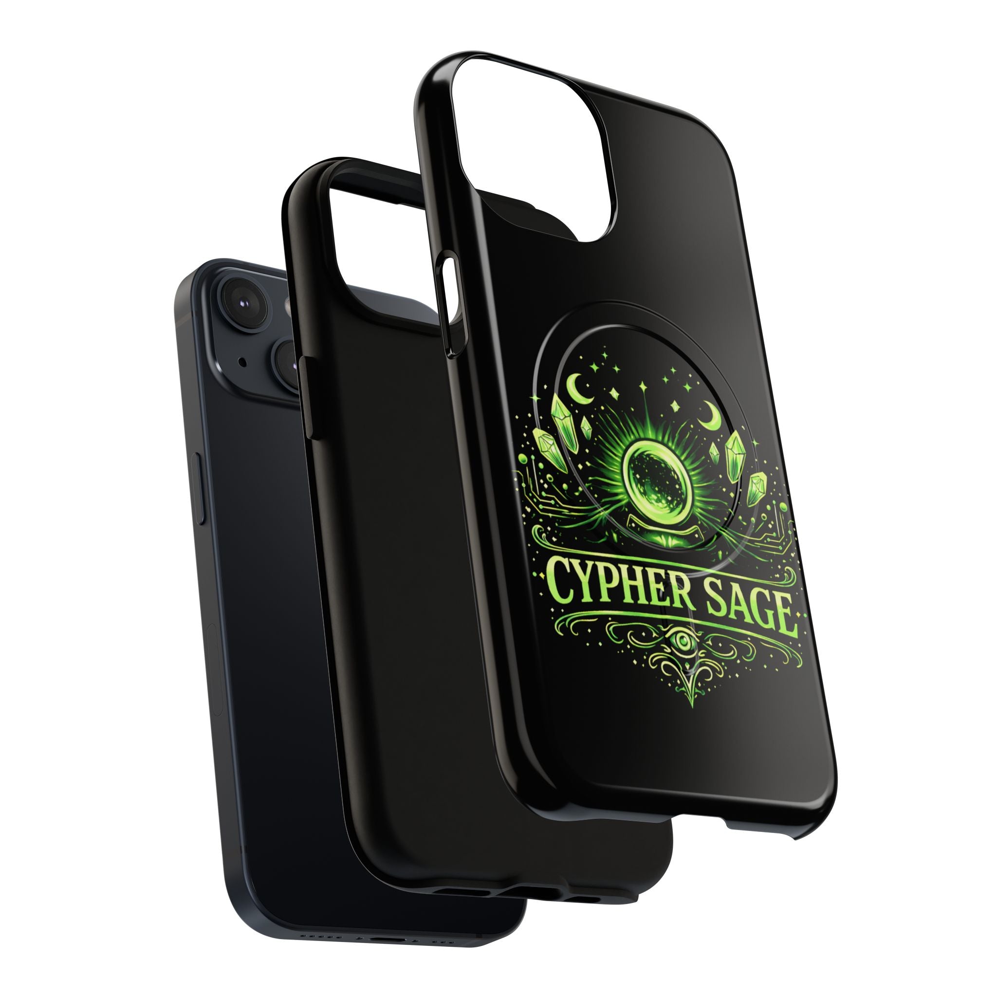 Cyberpunk Phone Case — "CYPHER SAGE" Tough Magnetic iPhone Case