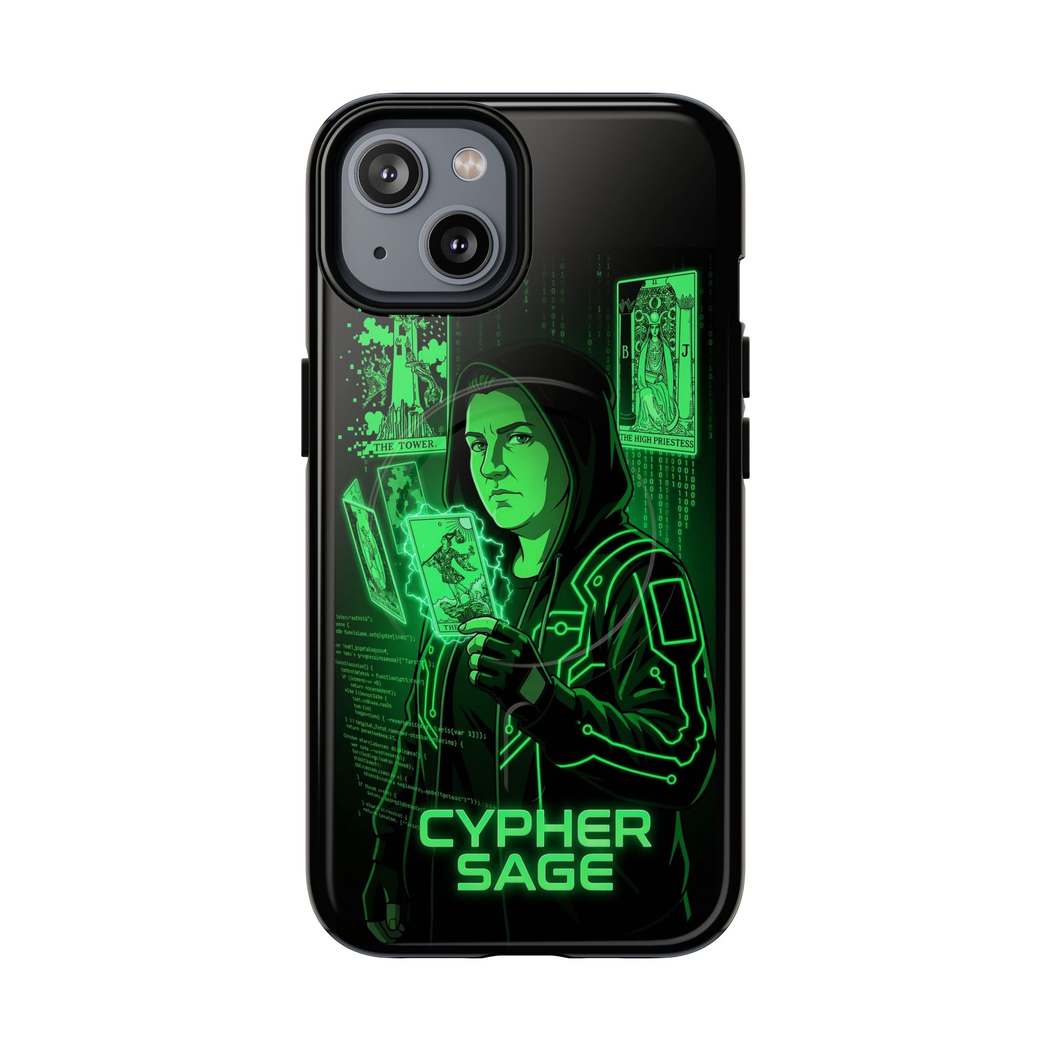 Cyberpunk Phone Case — "CYPHER SAGE" Tough Magnetic iPhone Case
