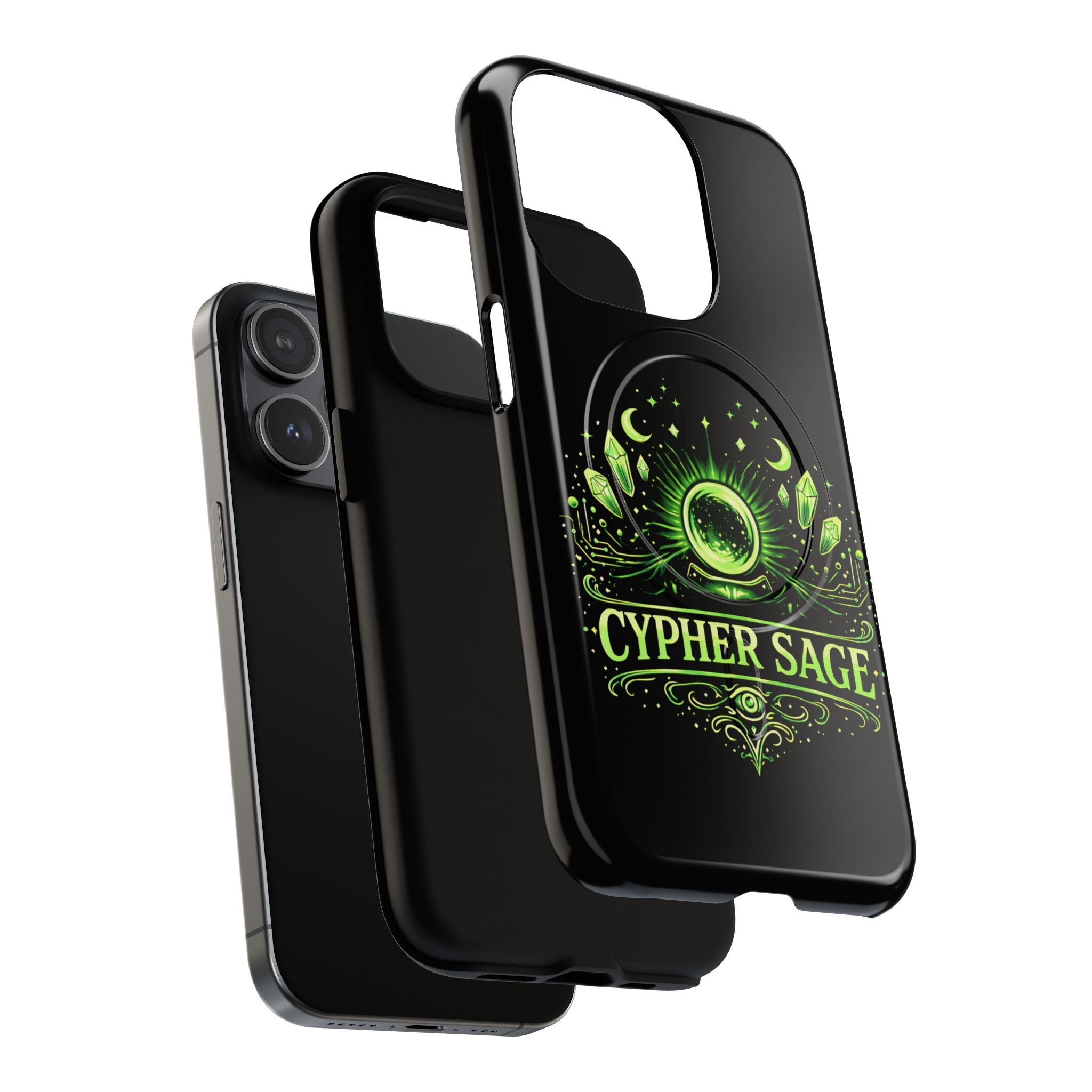 Cyberpunk Phone Case — "CYPHER SAGE" Tough Magnetic iPhone Case
