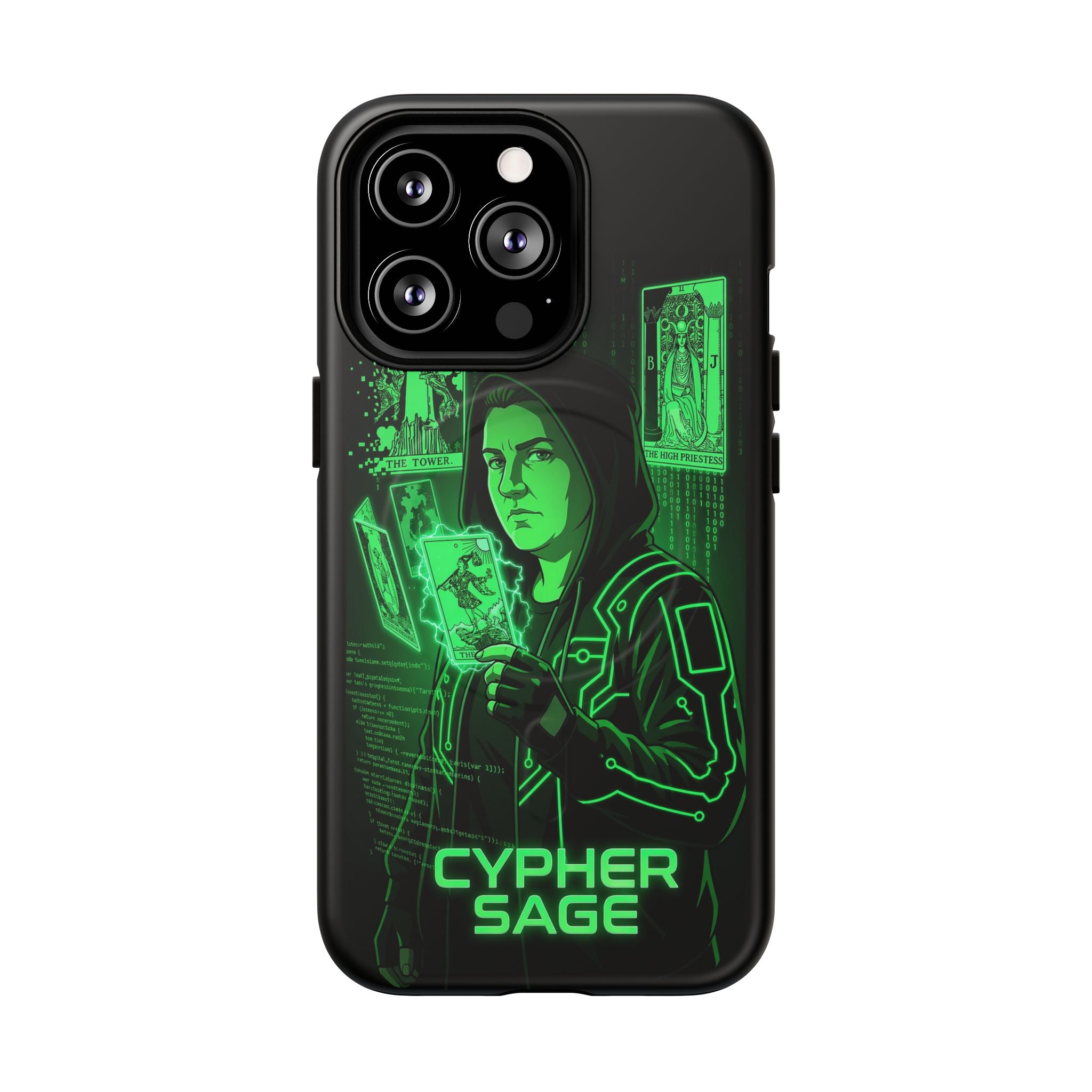 Cyberpunk Phone Case — "CYPHER SAGE" Tough Magnetic iPhone Case